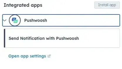 Pushwoosh notificatie versturen als een HubSpot workflow actie
